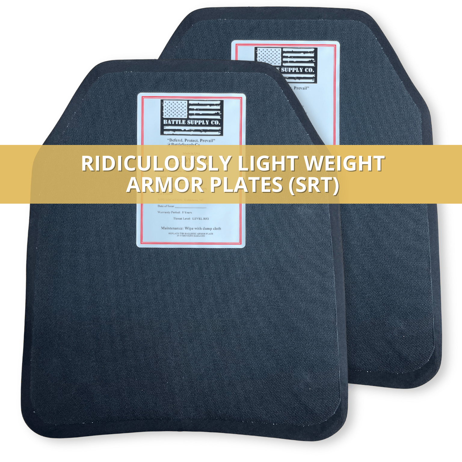 Pair of black SRT plates - ultra light weight armor